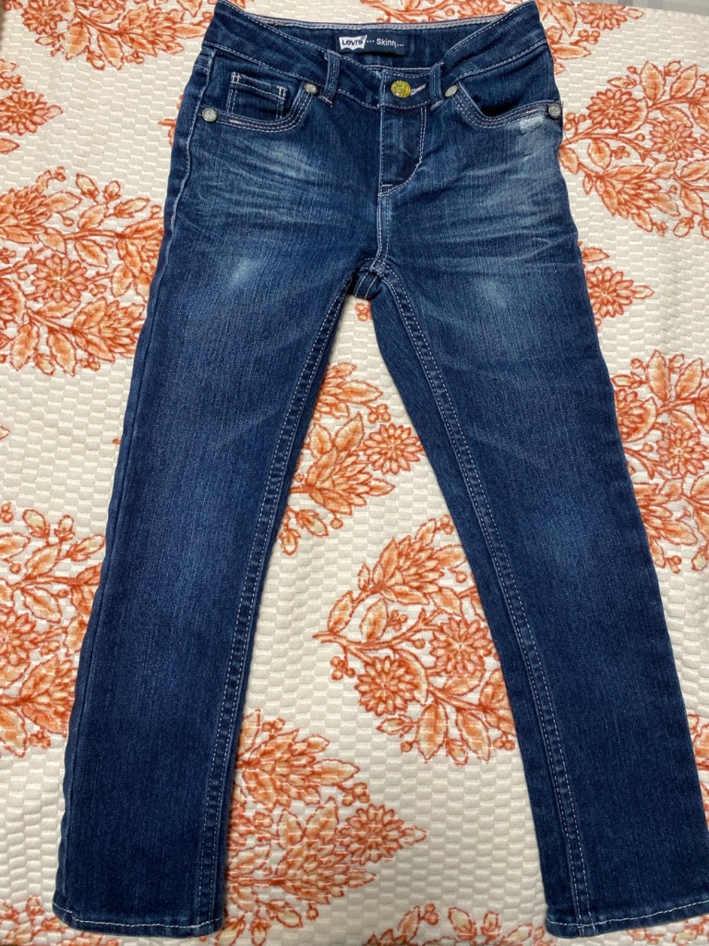 Levi's Dark Indigo Skinny Jeans Girls 5 Reg